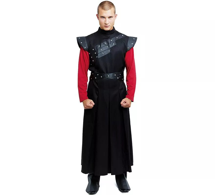 Translation missing: pt-PT.Disfraz de Rey Medieval negro con tachuelas para hombre