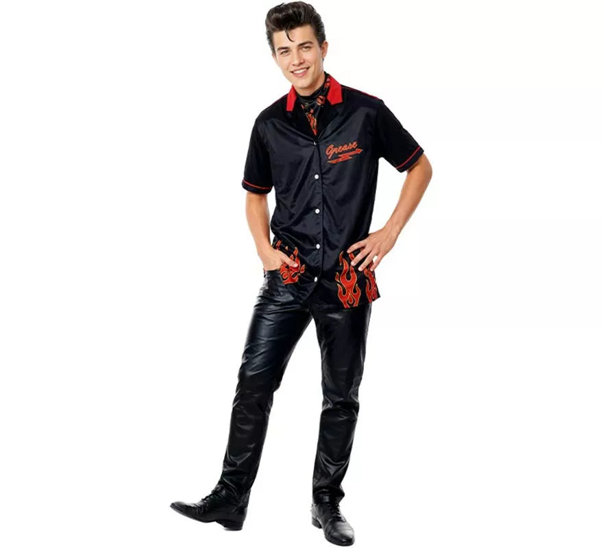 Translation missing: pt-PT.Disfraz de Rockabilly Negro Años 50 para hombre