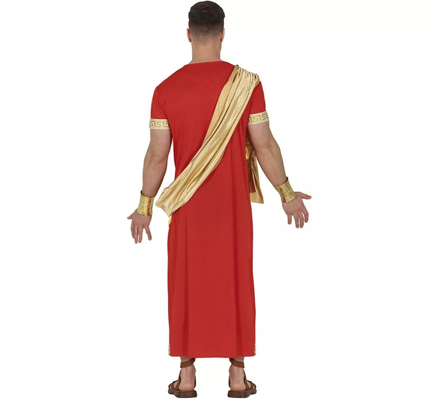 Translation missing: pt-PT.Disfraz de Romano rojo y dorado para hombre