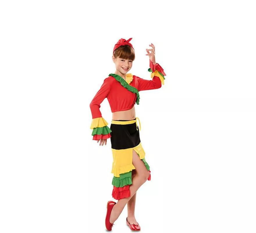 Translation missing: pt-PT.Disfraz de Rumbera Roja para niña