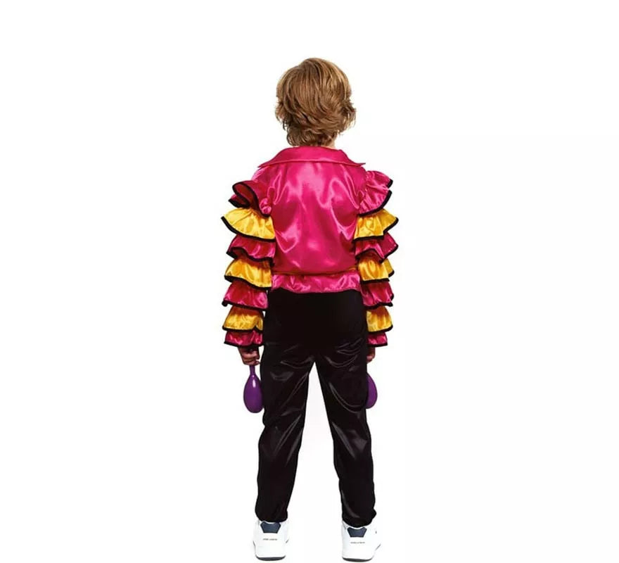 Translation missing: pt-PT.Disfraz de Rumbero fucsia con volantes para niño