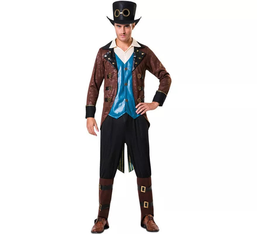 Disfraz de Steampunk con sombrero para hombre