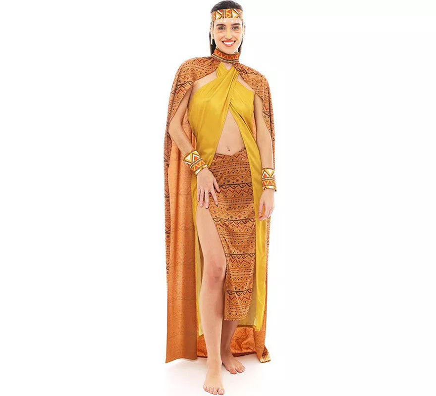 Translation missing: pt-PT.Disfraz de Tribal Africana amarillo y marrón para mujer