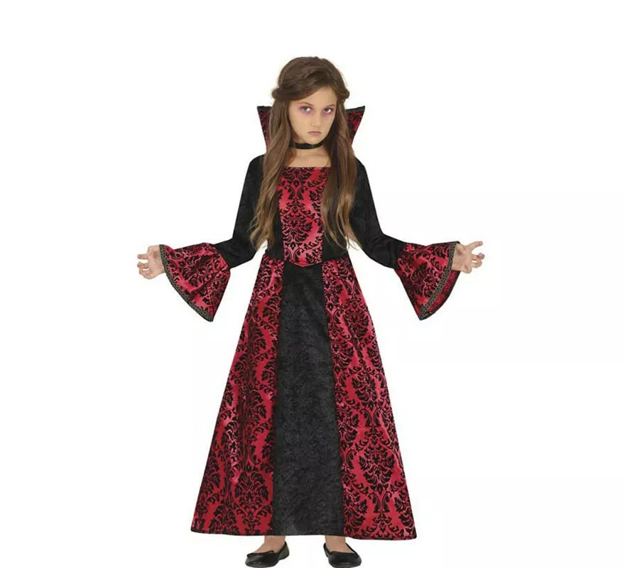 Translation missing: pt-PT.Disfraz de Vampiresa de Gótica rojo para niña