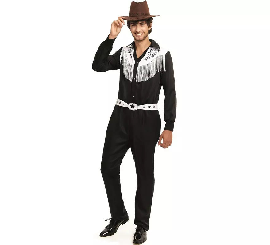 Disfraz de Vaquero Viejo Oeste blanco y negro para hombre