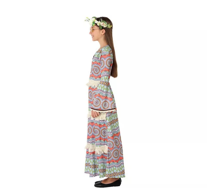 Translation missing: pt-PT.Disfraz de Vestido Hippie con Estampado para niña