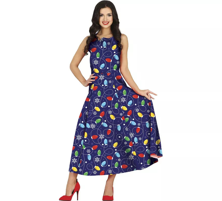 Translation missing: pt-PT.Disfraz de Vestido Navidades Azul Largo para mujer