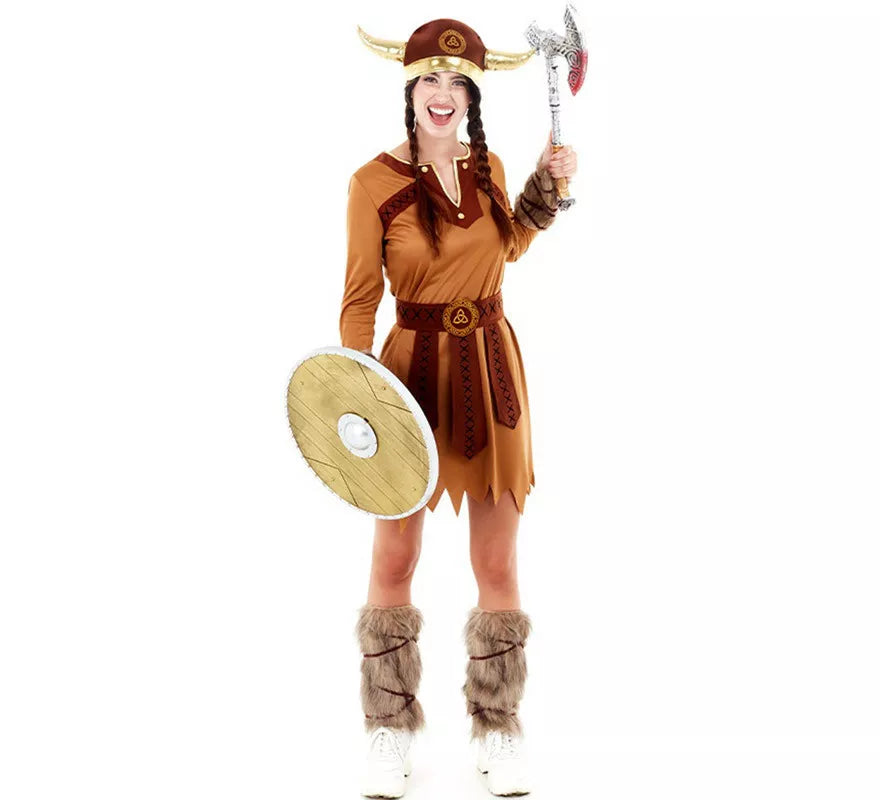 Translation missing: pt-PT.Disfraz de Vikinga Marrón Guerrera para mujer