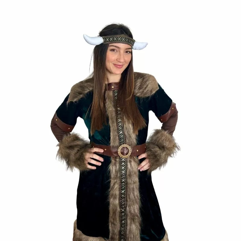Translation missing: pt-PT.Disfraz de Vikinga Verde para mujer