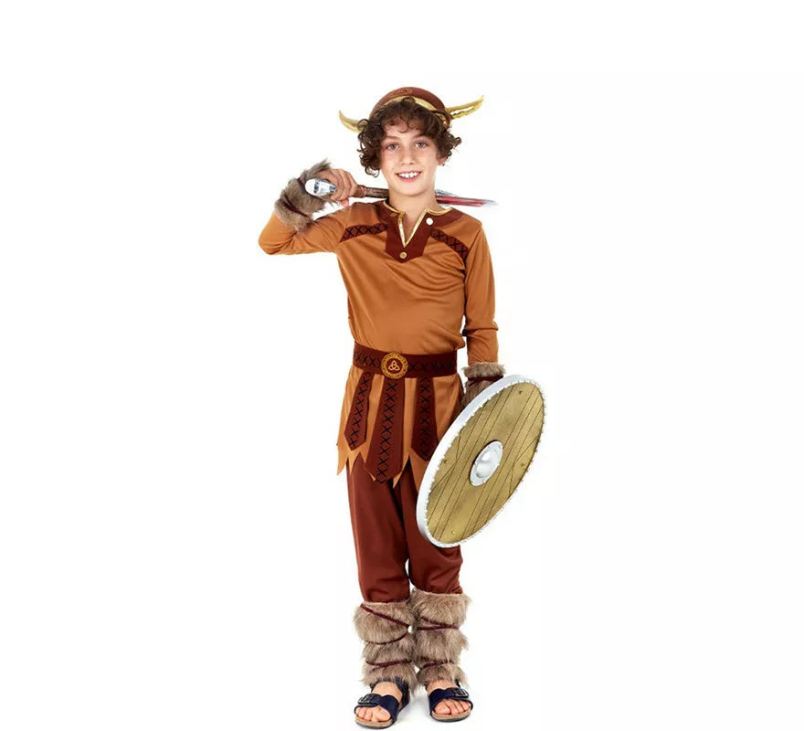 Translation missing: pt-PT.Disfraz de Vikingo Marrón Guerrero para niño