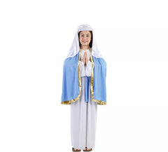 Fato de Virgem Maria com capa para menina