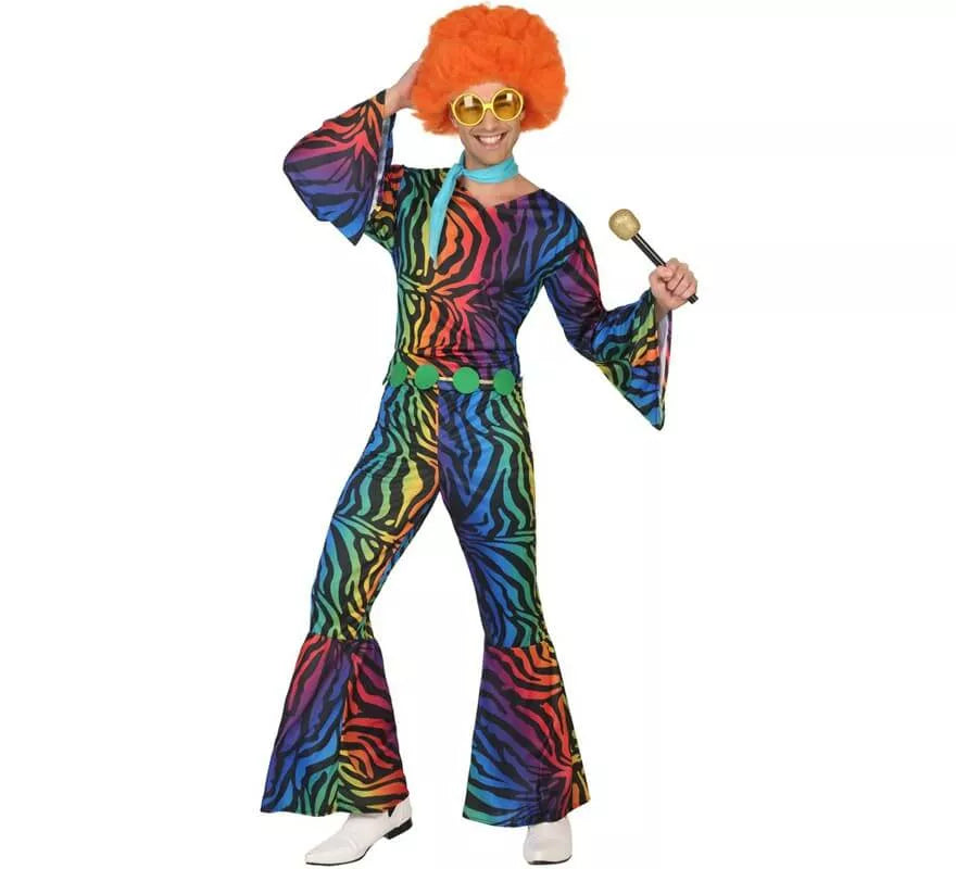 Translation missing: pt-PT.Disfraz Disco con estampado multicolor para hombre