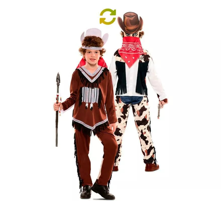 Translation missing: pt-PT.Disfraz Doble de Indio y Vaquero para niño