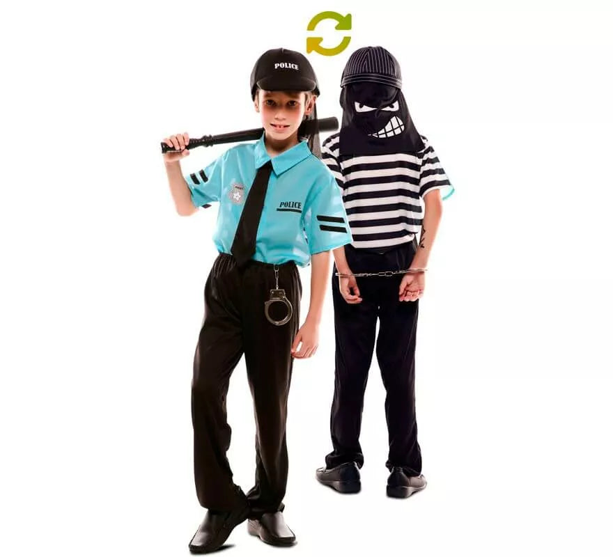 Translation missing: pt-PT.Disfraz Doble de Policía y Ladrón para niños