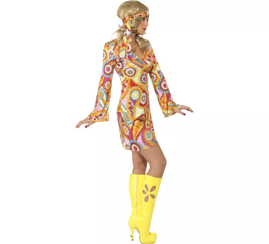 Translation missing: pt-PT.Disfraz Hippy Multicolor para Mujer