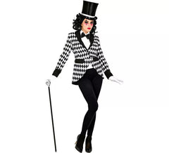 Fato ou jaqueta xadrez arlequim elegante para mulheres