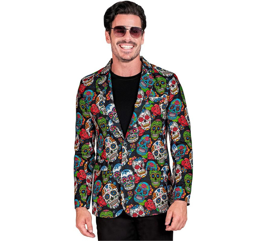 Translation missing: pt-PT.Chaqueta de Día de los Muertos multicolor para hombre