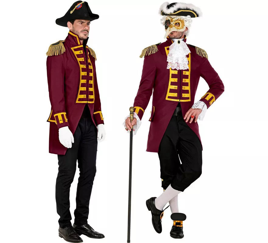 Translation missing: pt-PT.Disfraz o Chaqueta de Frac Burgundy Desfile para hombre