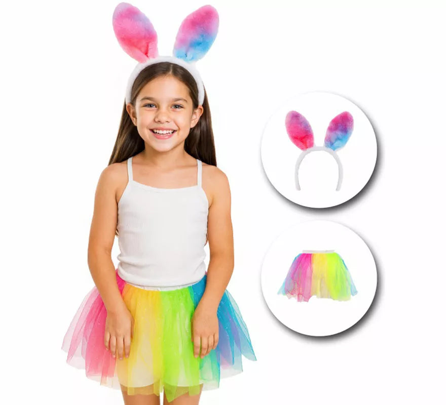 Translation missing: pt-PT.Disfraz o Kit de Conejo multicolor para niña