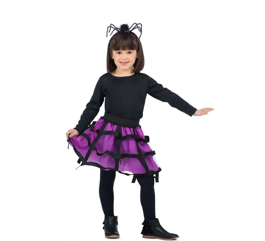 Translation missing: pt-PT.Disfraz o Kit de Tutú Púrpura y Diadema de Araña para niña