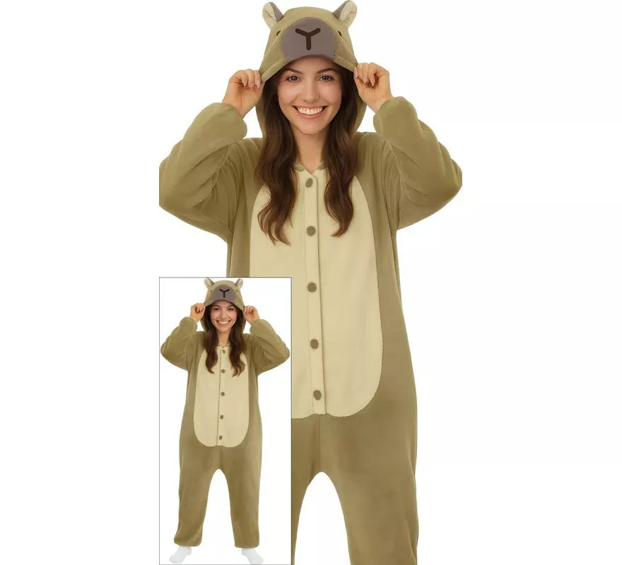 Translation missing: pt-PT.Disfraz o Pijama de Capibara para mujer