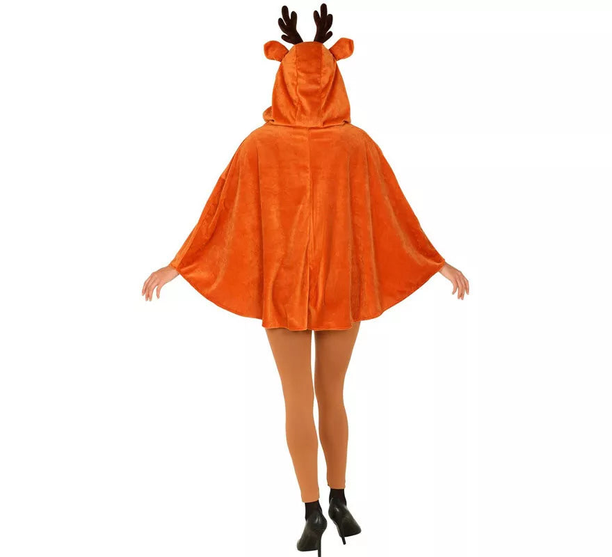 Translation missing: pt-PT.Disfraz o Poncho de Reno Coqueta con capucha para adultos