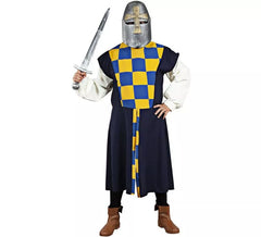 Sobretudo ou traje xadrez preto medieval para homem