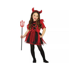 Fato de Diablesa vermelho e preto para menina
