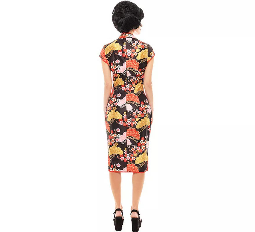 Translation missing: pt-PT.Disfraz Vestido Chino estilo Qipao Shangái Floral para mujer