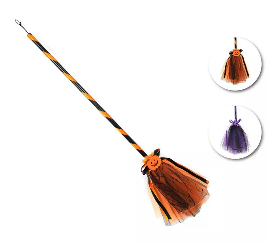 Translation missing: pt-PT.Escoba de Bruja con tul en modelos surtidos de 90 cm
