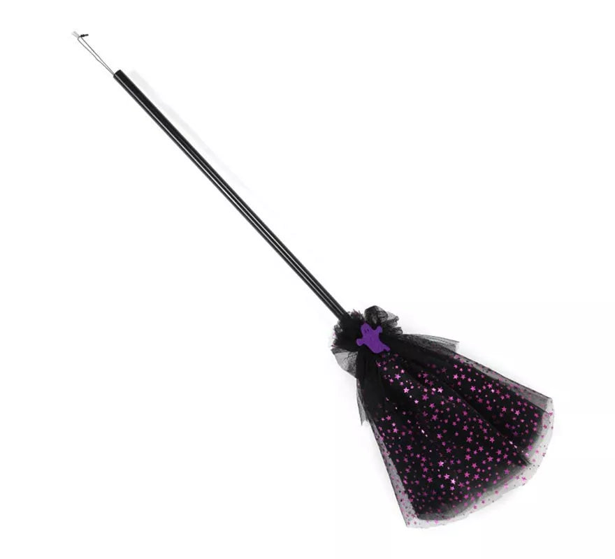 Translation missing: pt-PT.Escoba de Bruja morada con tul de 90 cm