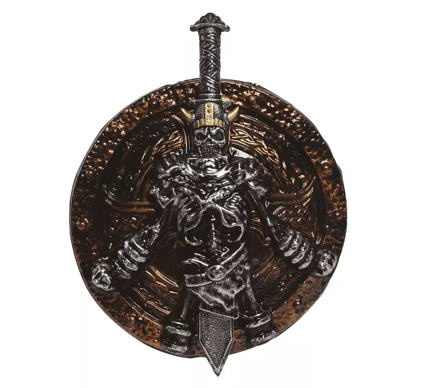 Translation missing: pt-PT.Espada de 57 cm y Escudo de 45 cm de Guerrero Esqueleto