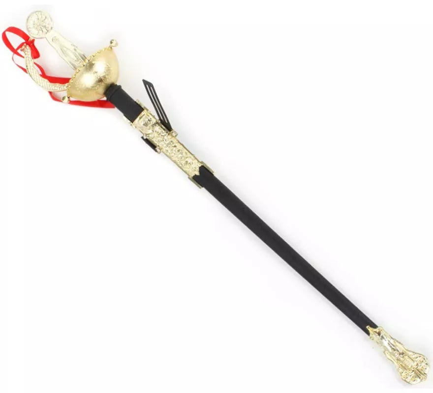 Translation missing: pt-PT.Espada de Época negro y dorado de juguete de 72 cm