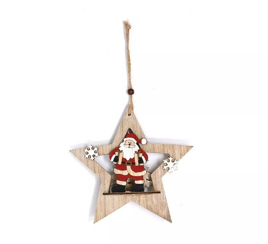 Translation missing: pt-PT.Estrella de Papá Noel Madera 18 cm