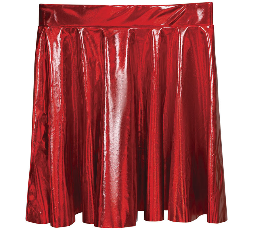 Translation missing: pt-PT.Falda roja pin up efecto brillante para mujer