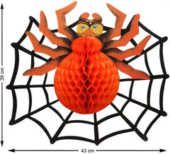 Lanterna com Aranha e Teia de Aranha 43X39 cm