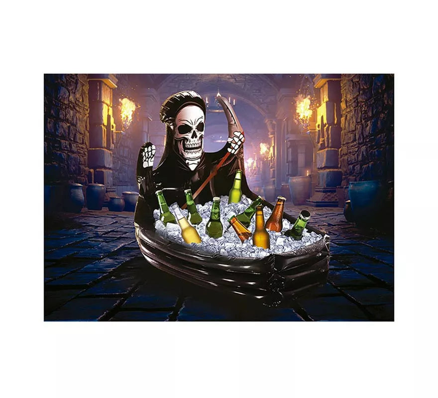 Translation missing: pt-PT.Féretro con Calavera Muerte en Nevera Hinchable de 100x35 cm