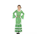 Flamenca Verde con lunares para niña