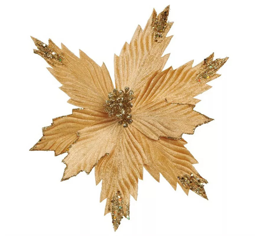 Translation missing: pt-PT.Flor de Navidad Oro de 25 cms