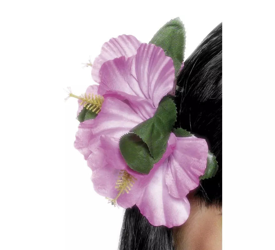 Translation missing: pt-PT.Flor Hawaiana rosa para el pelo con clip