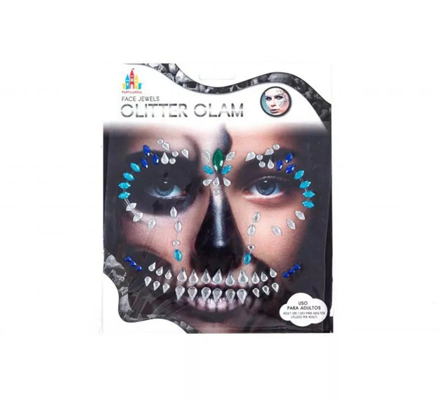 Translation missing: pt-PT.Gemas Faciales Adhesivas Calavera azul