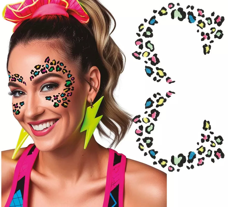 Translation missing: pt-PT.Glitter Face de Leopardo multicolor