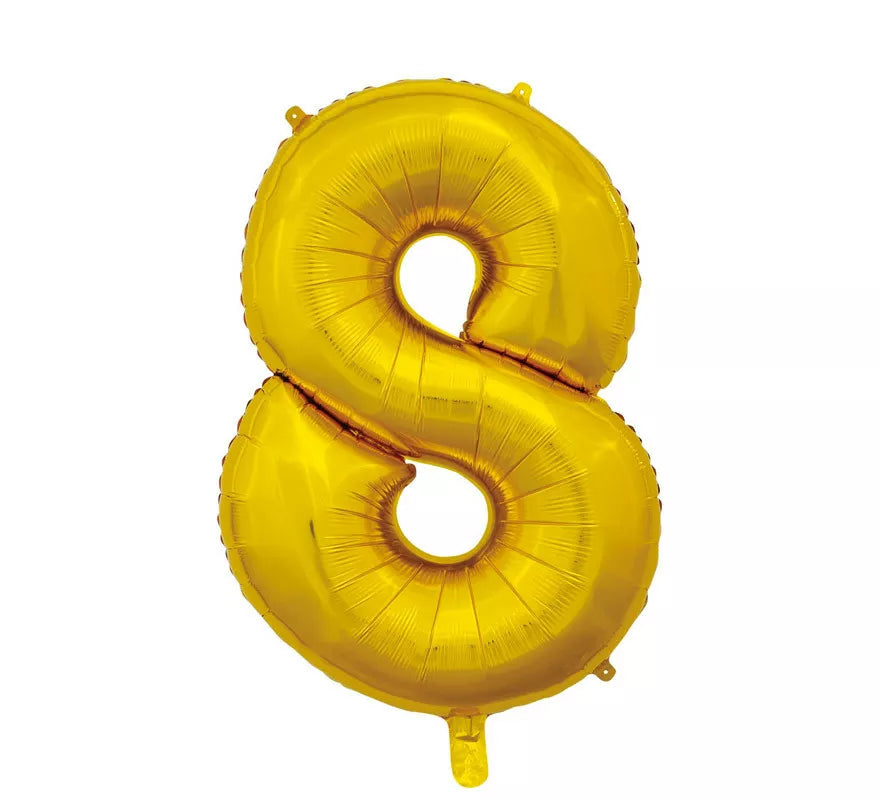 Translation missing: pt-PT.Globo de Foil Número 8 color Oro de 66 cm