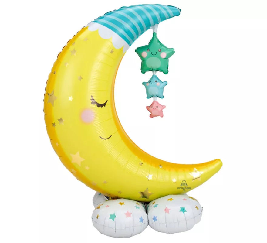 Translation missing: pt-PT.Globo Foil Gigante Airloonz Lunas y Estrellas 101x139 cm