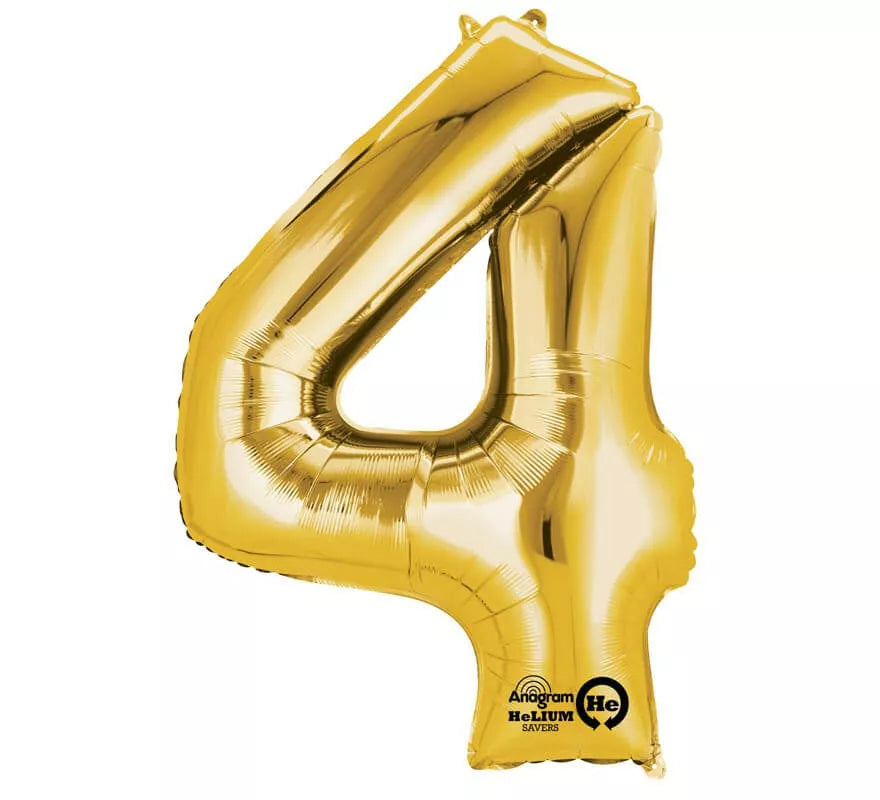 Translation missing: pt-PT.Globo metalizado Oro número 4 de 86 cm de altura