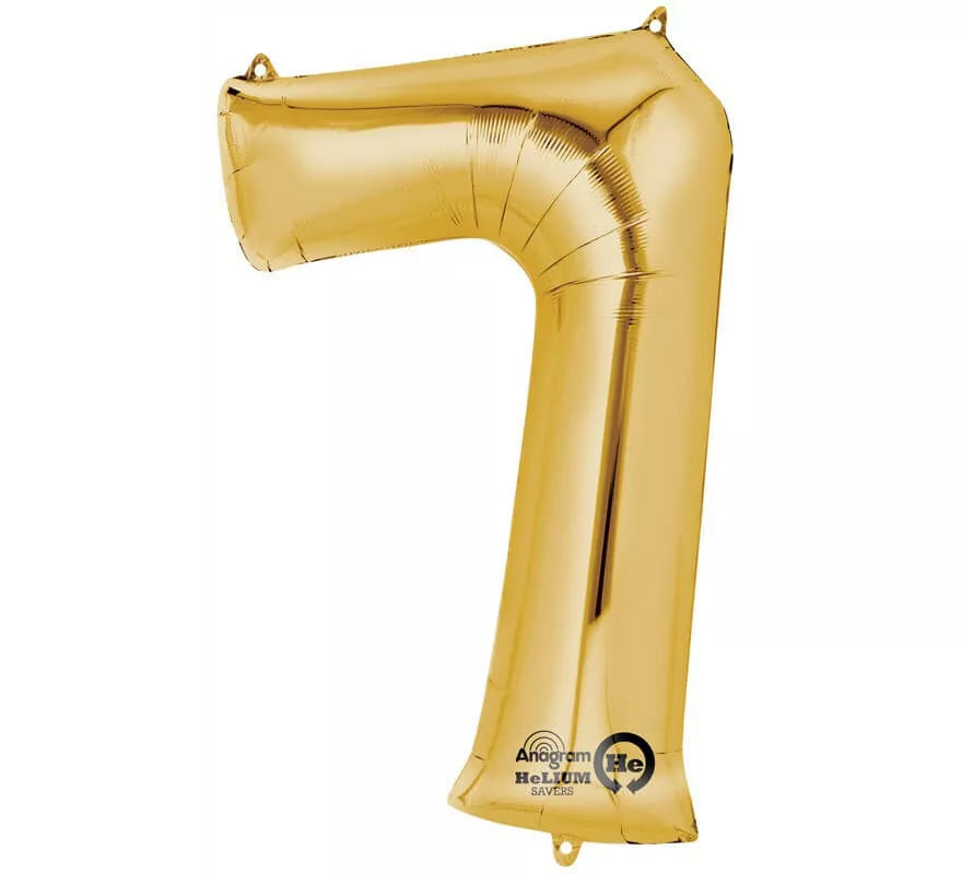 Translation missing: pt-PT.Globo metalizado Oro número 7 de 86 cm de altura