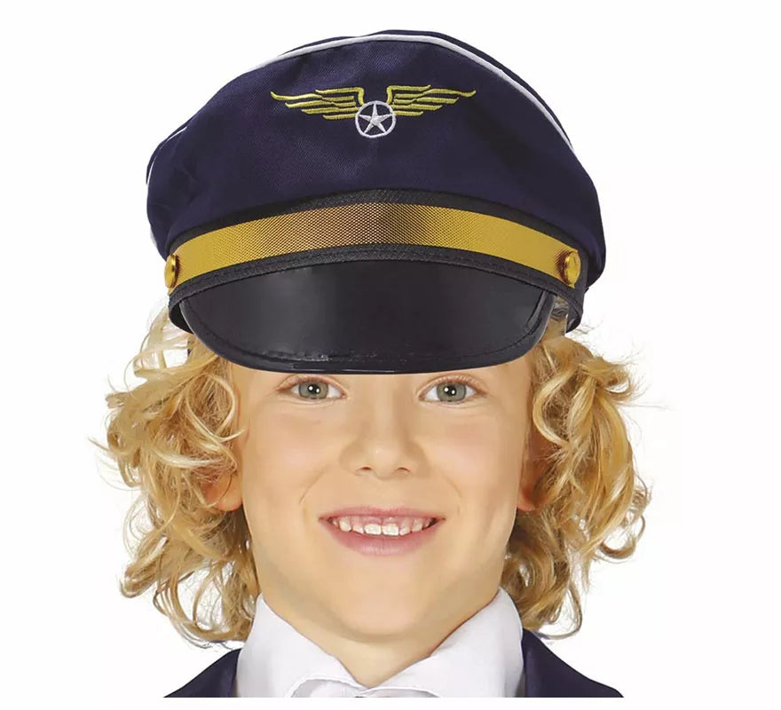 Translation missing: pt-PT.Gorra de Piloto con Insignia Dorada Infantil