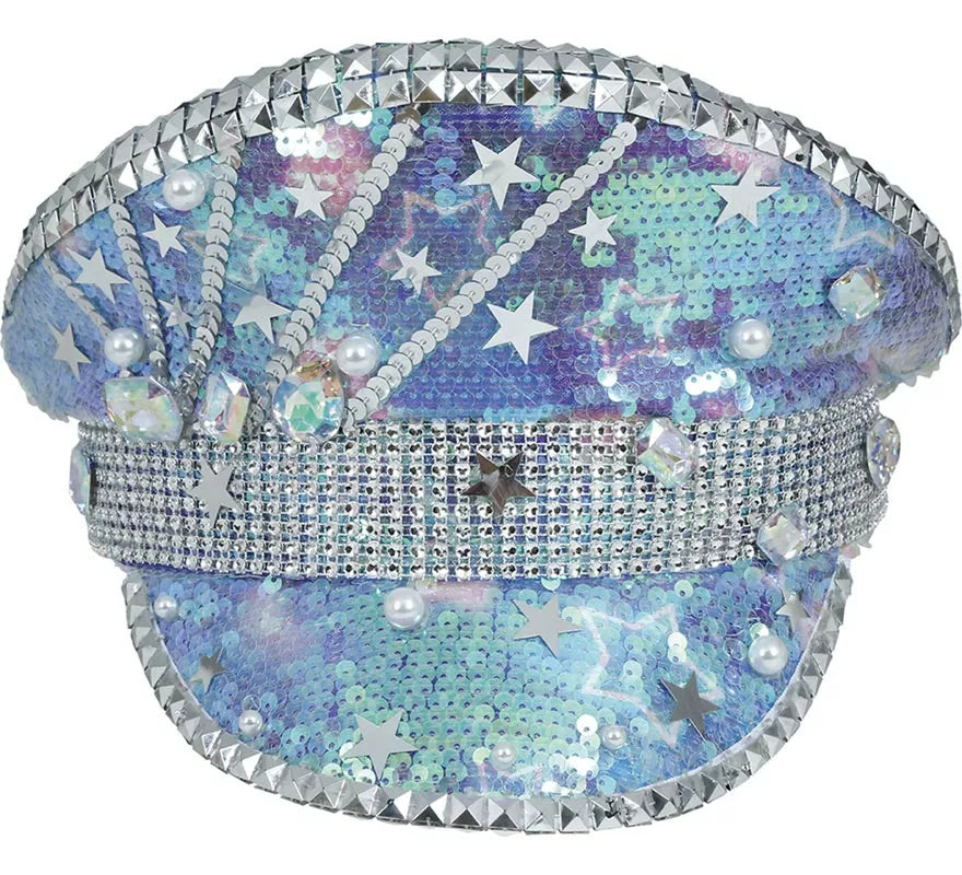 Translation missing: pt-PT.Gorra de Policía azul con Perlas adultos