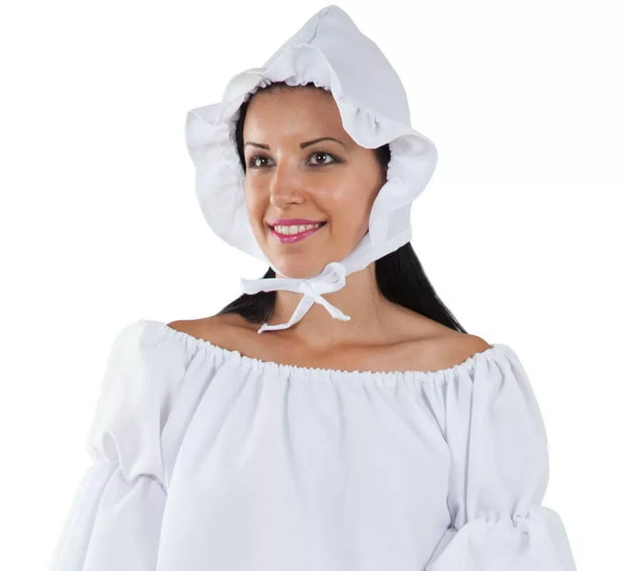 Translation missing: pt-PT.Gorro Blanco de Campesina Medieval para mujer