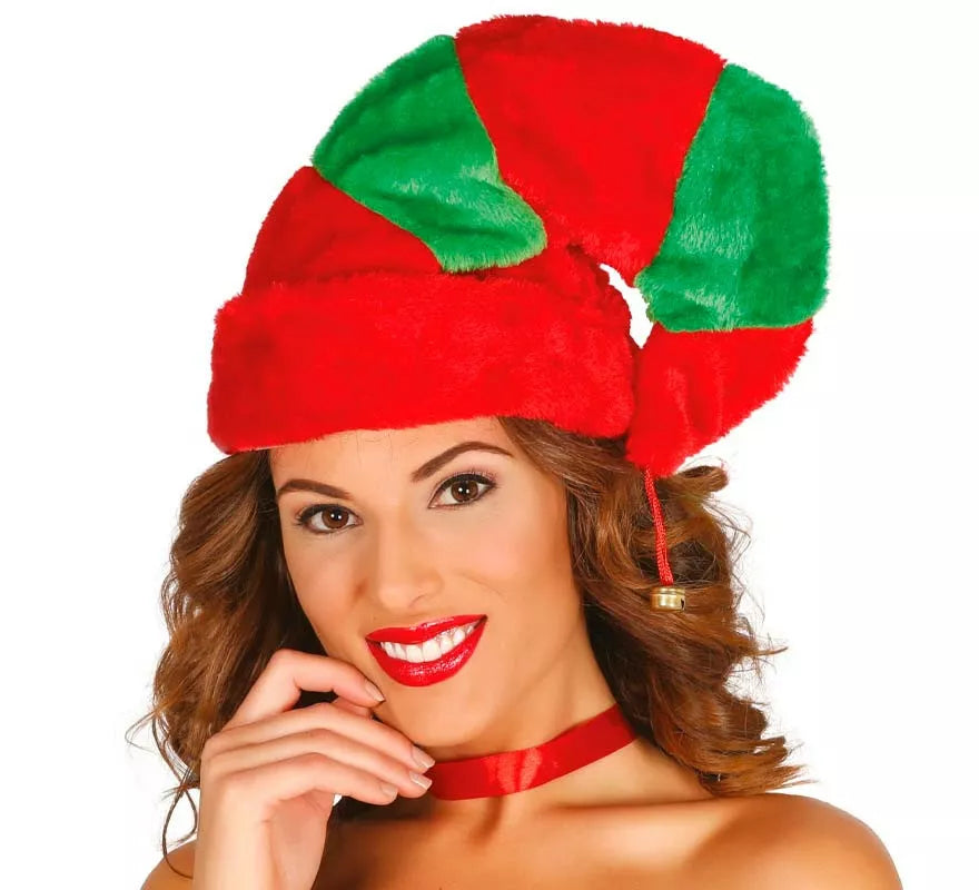 Translation missing: pt-PT.Gorro o Sombrero de Elfo rojo y verde con cascabel